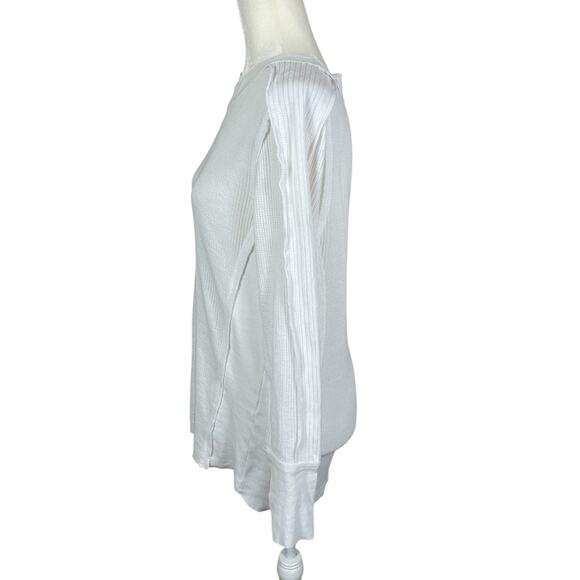 Sundance Waffle Knit Crewneck Long Sleeve Shirt Size Large Velvet Trim Boho - Picture 4 of 10